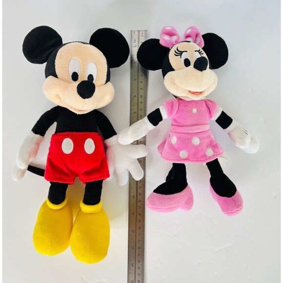 Disney  Mickey and Minnie Mouse Toy Plush Soft And Minnie Plastic Carry Case - Picture 12 of 14